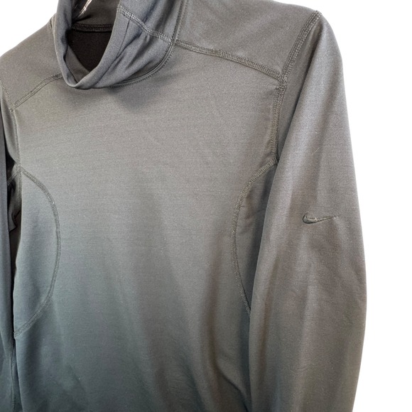 Nike Dri-Fit‎ L Black Long Sleeve Thumbhole Turtleneck Womens Base Layer - Picture 6 of 9
